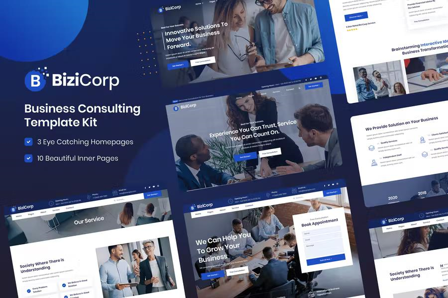 BIZICORP – BUSINESS CONSULTING ELEMENTOR TEMPLATE KIT